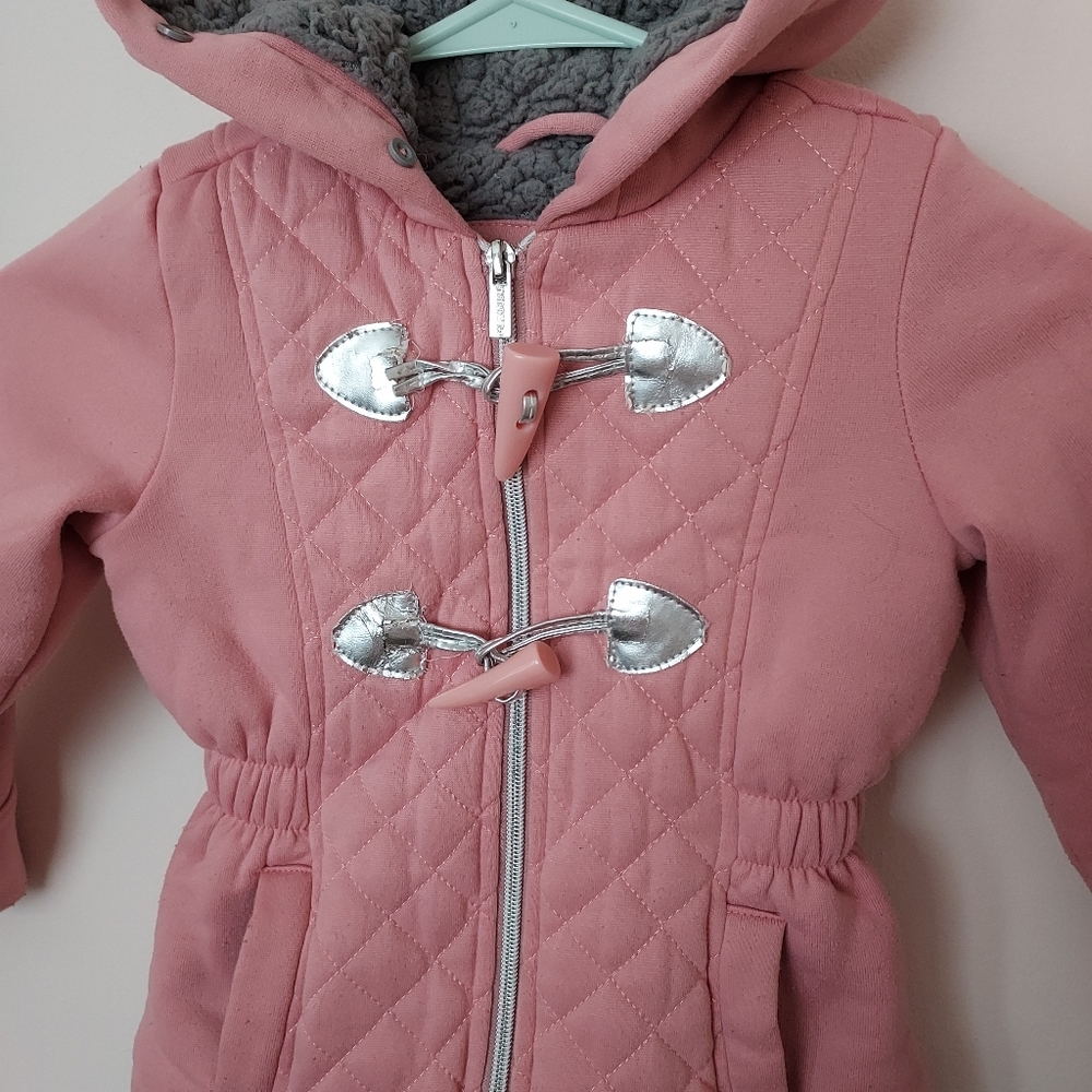 Limited Too Pink Warm Sherpa lined Girls zip up jacket toddler 4 Cold Weather - Picture 2 of 7